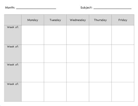 Homeschool Lesson Plan Template Excel For Your Needs