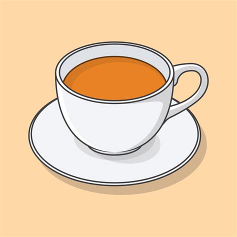 taza de té dibujos animados vector ilustración. té plano icono contorno 28144591 Vector en Vecteezy