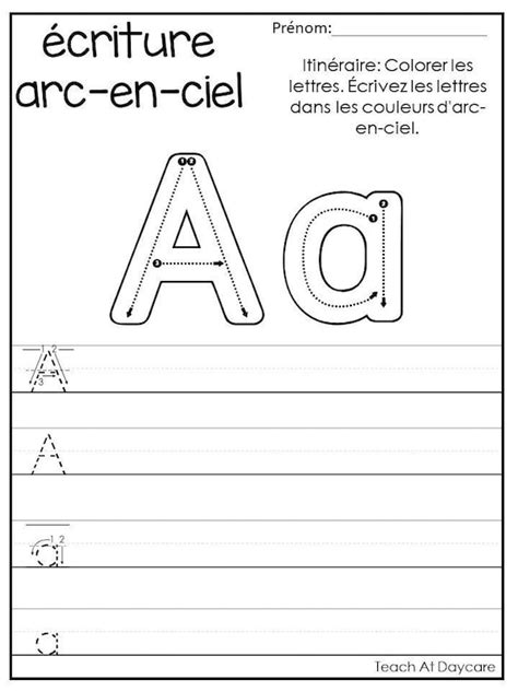 French Alphabet Worksheets Printables : 26 Printable Alphabet Rainbow Trace The Letters In ...
