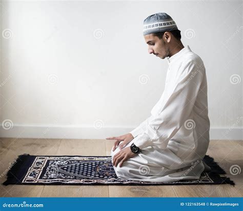 Muslim Praying in Tashahhud Posture Stock Photo - Image of middle ...