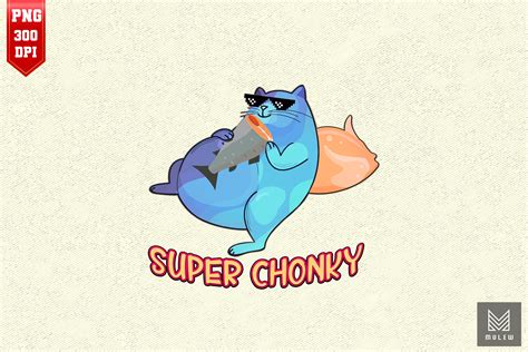 Fat Chonky Cat Super Chonk Cat By Mulew Art | TheHungryJPEG