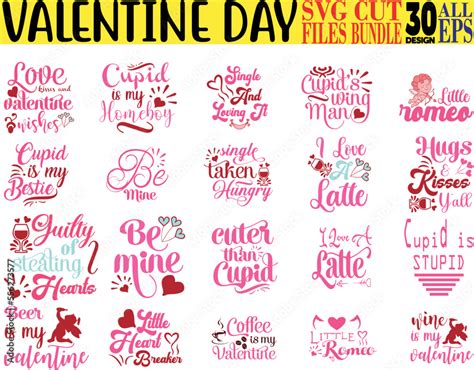 Valentine's Day Quotes SVG Bundle 001 Stock Vector | Adobe Stock