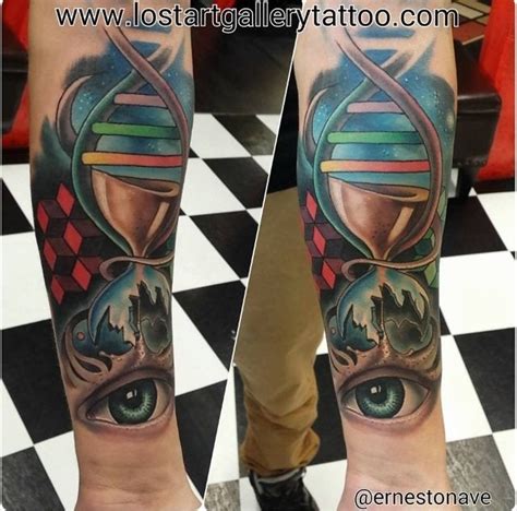 DNA Helix Hourglass - by Ernesto at Lost Art Gallery & Tattoo in ...