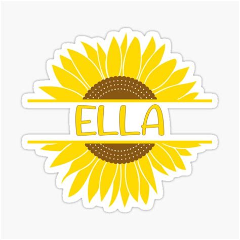 "Ella Name Tag Sunflower" Sticker for Sale by ToniaKroeger | Redbubble