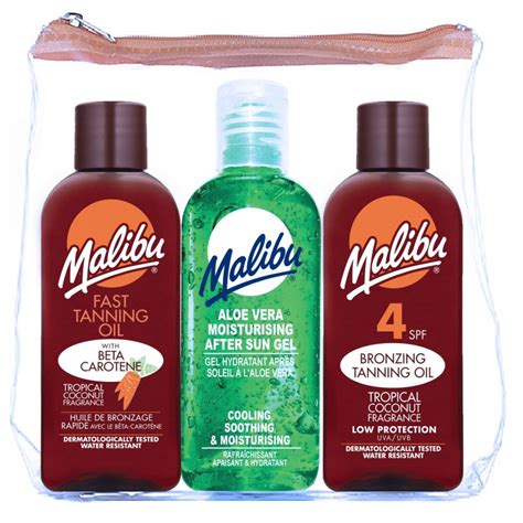 Malibu Travel Sun Set Tanning Oil & Bronzing Oil & After Sun Gel 3 x 100 ml - 74.95 kr