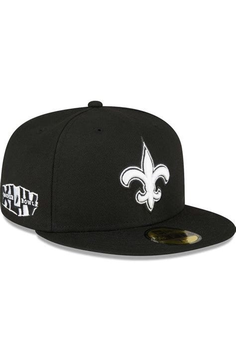 New Era Men's New Era Black New Orleans Saints Super Bowl XLIV Side Patch 59FIFTY Fitted Hat ...