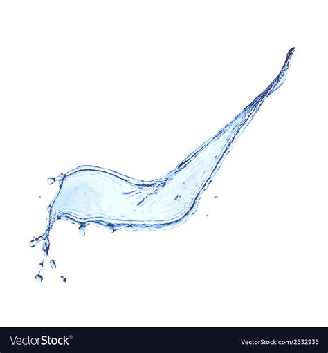 Blue water splash isolated on white Royalty Free Vector