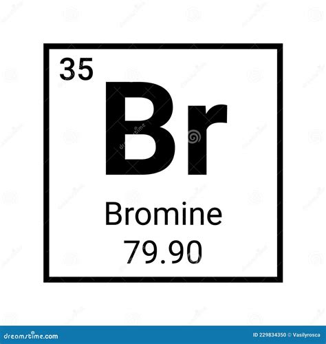 Bromine Chemistry Element Symbol Icon. Chemical Education Science Atom Periodic Table Bromine ...