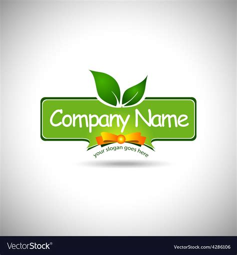 Food label logo design Royalty Free Vector Image