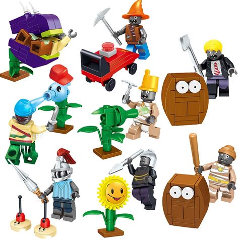 Legoings Plants vs Zombies Figures 8Pcs Garden Maze Gmae Block Set Compatible Kids Building ...