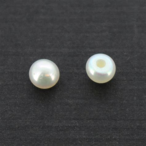 Wholesale White Freshwater Button Pearls 4-5mm - June Birthstone (Sold Per Pair)|Jewelry Making ...