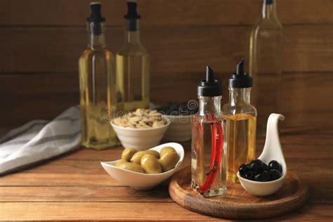 Different Cooking Oils and Ingredients on Wooden Table Stock Photo - Image of golden, oils ...