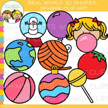 Real Life Objects 3D Sphere Shape Clip Art by Whimsy Clips | TPT