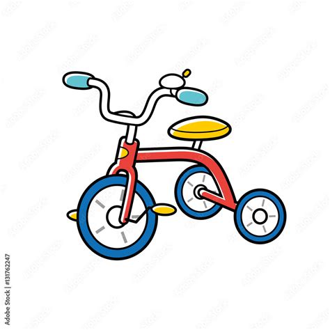 Red kids tricycle icon. Stock Vector | Adobe Stock