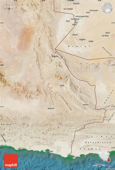 Satellite Map of Sistan and Baluchestan