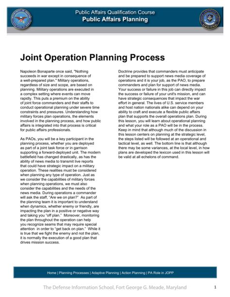 Joint Operation Planning Process