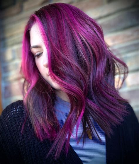 Pink purple magenta fuschia hair | Fuschia hair, Pink hair, Hair styles