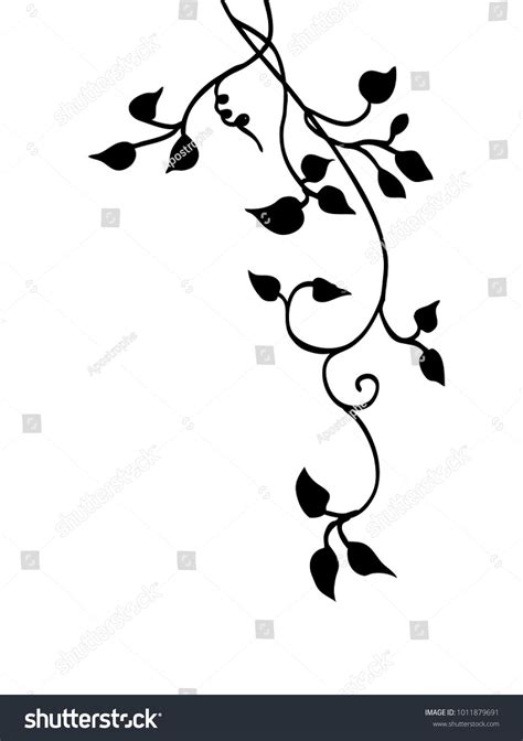 ivy vine silhouette vector, elegant decorative border and corner design ...