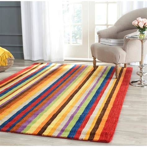 Safavieh Handmade Himalaya Red/ Multicolored Stripe Wool Gabbeh Area Rug - 10' x 14' - Free ...