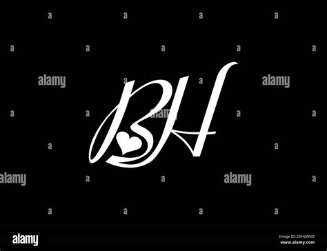 Initial Monogram Letter B H Logo Design Vector Template. Graphic Alphabet Symbol for Corporate ...