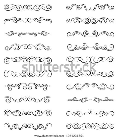 Calligraphic Black Elegant Swirl Dividers Collection Stock Vector (Royalty Free) 1061231351 ...