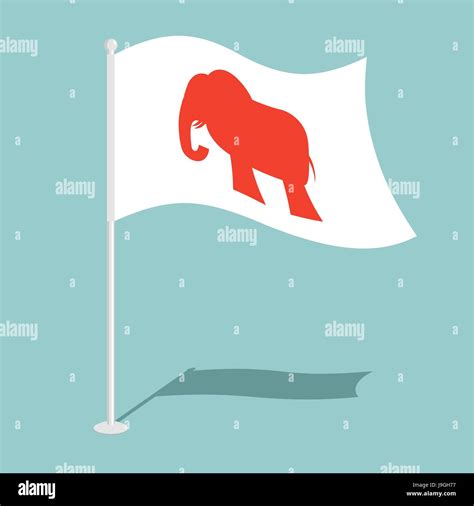 Republican elephant Flag. National flag of presidential election in America. State symbol of ...