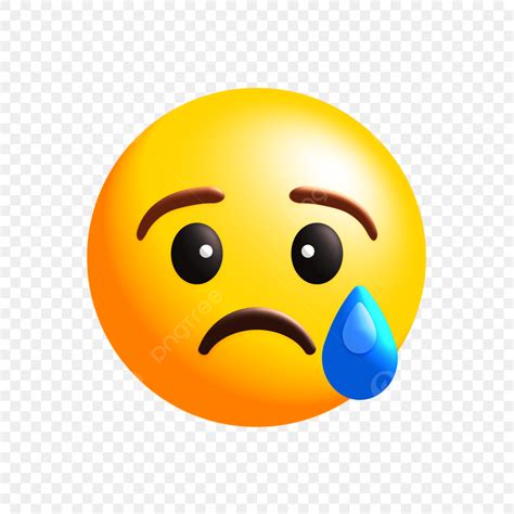 Sad Emojies 3d Vector, Sad Emoji 3d Icon Social Media Facebook, Sad Emoji, 3d, Social Media PNG ...