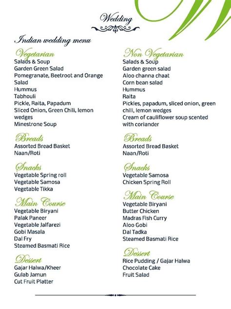 Wedding menu | Wedding catering buffet, Wedding buffet, Wedding menu