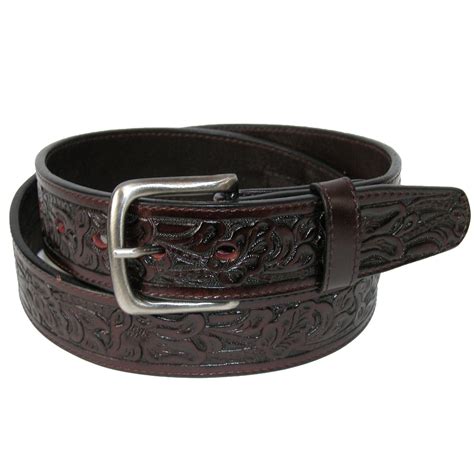 Embossed Leather Money Belt with Removable Buckle by CTM | Money Belts at BeltOutlet.com