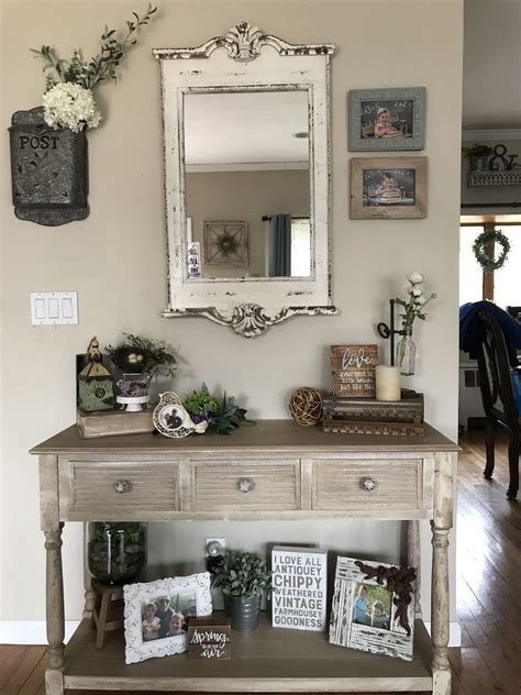 Hobby lobby console table, hobby lobby mirror, farmhouse, French country, post box de ...