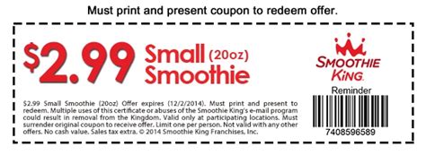 Smoothie King Coupons - Free Smoothies and More - Cha Ching Queen