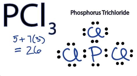 PCl3 Lewis Structure - How to Draw the Lewis Structure for PCl3 (Phosphorus Trichloride) - YouTube