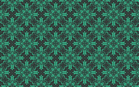 Download wallpapers green damask pattern, 4k, vintage floral pattern ...