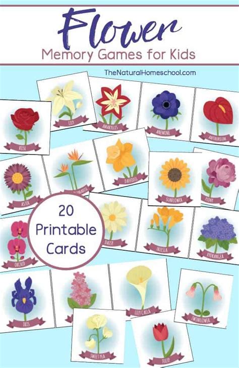 Free Flower Matching Game Printable - The Natural Homeschool | Flower ...