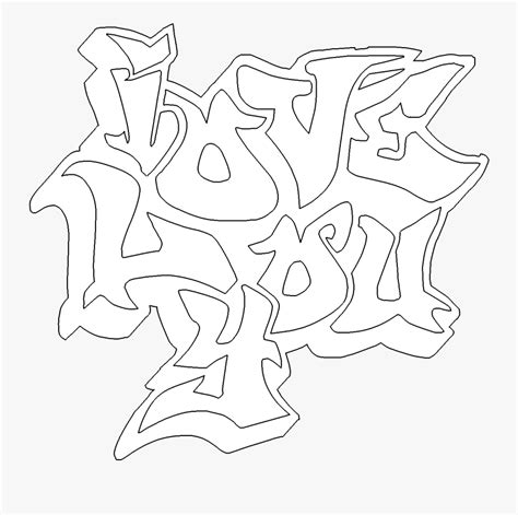 I Love You Graffiti Coloring Pages