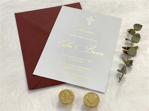 Foil-Pressed Baptism And Christening Invitation - PietraPaperDesign