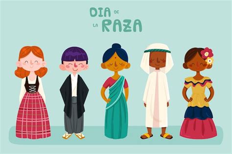 Desenho à mão dia de la raza | Vetor Grátis