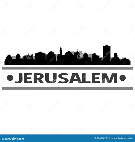 Jerusalem Skyline City Icon Vector Art Design Stock Vector - Illustration of frame, city: 100686716