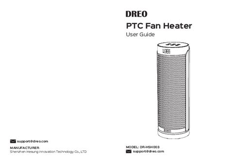 Dreo Space Heater for Indoor Use, 1500W Fast Heating - User Manual (PDF)