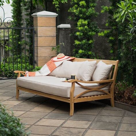 Brunswick 79'' Teak Outdoor Patio Daybed | Patio daybed, Outdoor sofa, Furniture