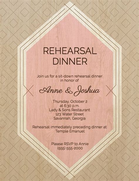 Rehearsal Dinner Invite Wording