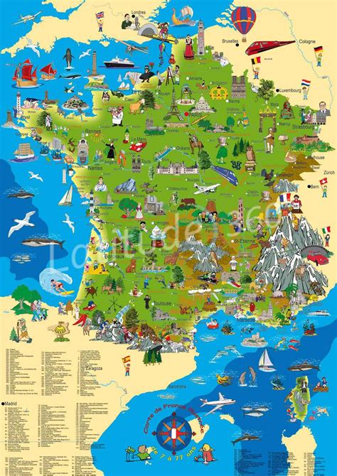 Carte de France touristique illustrée ≡ Voyage - Carte - Plan