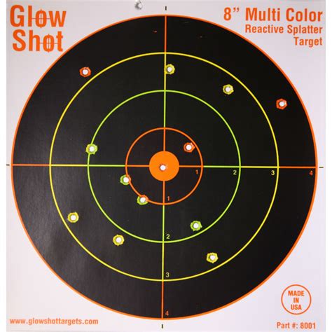 GlowShot 8″ Heavy Card Reactive Splatter Shooting Targets, Multi Colour ...