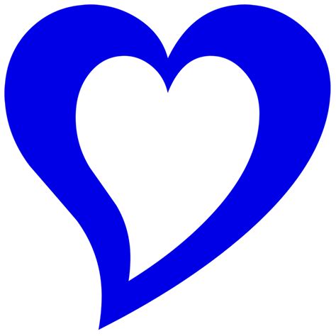 Azul Corazón Contorno - Imagen gratis en Pixabay - Pixabay