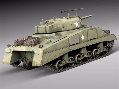 M4A2 Sherman Tank With Equipment - 3D Model by SQUIR