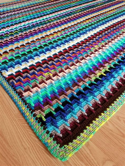 Scrap yarn stash buster blanket free crochet pattern – Artofit