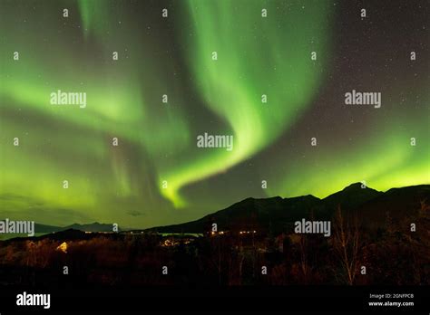 NORWAY. SENJA ISLAND. NORTHERN LIGHTS Stock Photo - Alamy