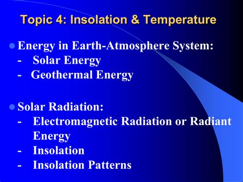 Insolation and Temperature