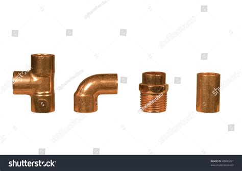 Four Different Copper Fittings Isolated Clipping Stock Photo 48400261 ...