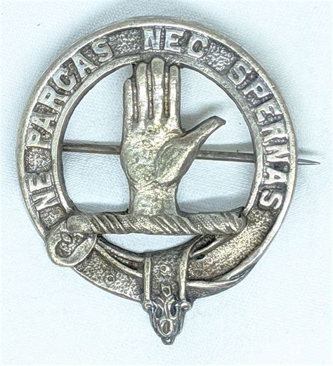 Lovely ca 1900 Clan Lamont Scottish Badge in Silvered Nickel.: Flying ...